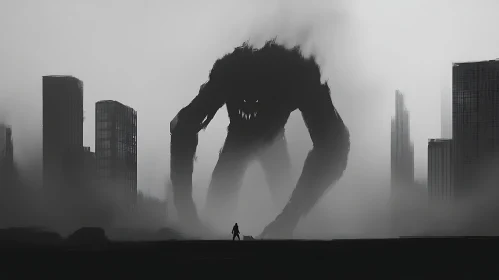 Cityscape Monster Silhouette