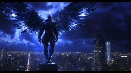 Winged Guardian Cityscape