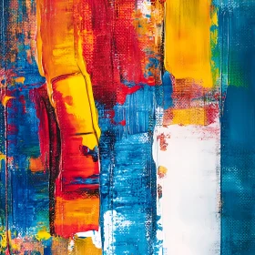 Colorful Abstract Painting with Dynamic Brushstrokes