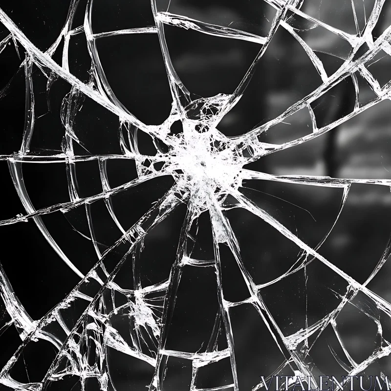 Abstract Cracked Glass Art AI Image