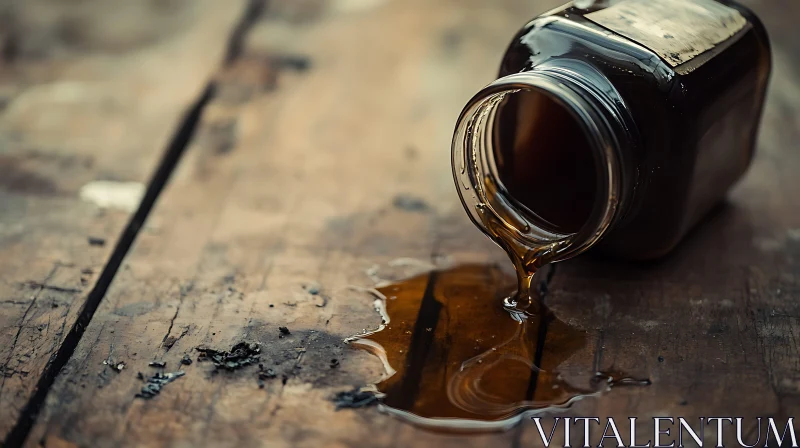 AI ART Abstract Spill: Liquid Flowing from Jar