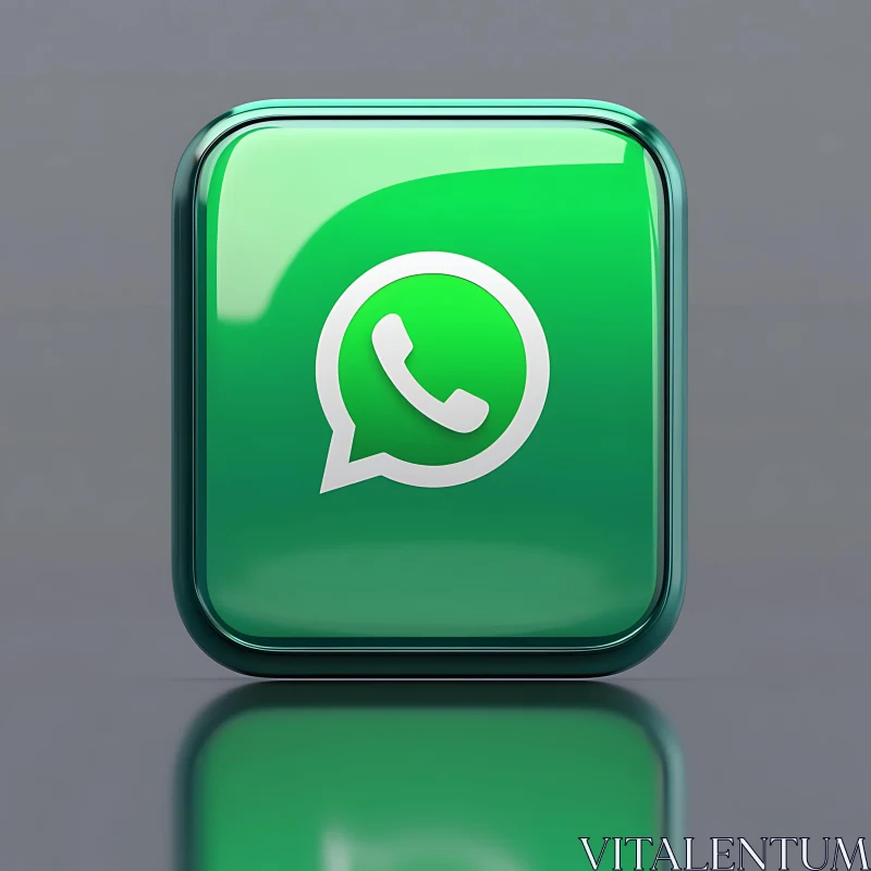 AI ART Glossy App Icon with Phone Symbol