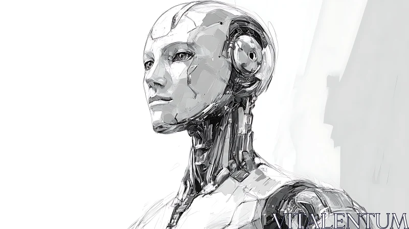 Advanced Mechanical Human-like Robot AI Image