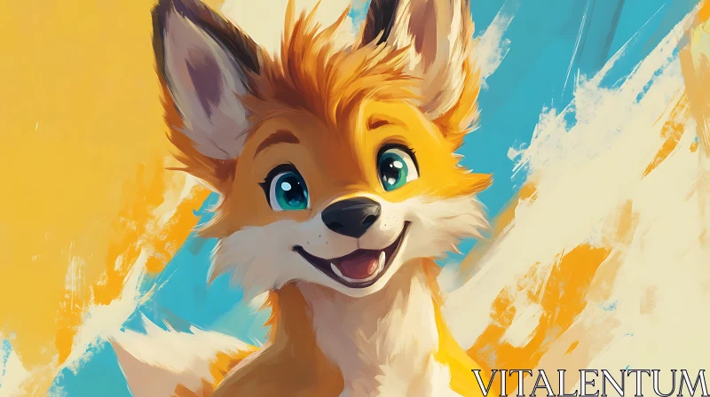 Smiling Fox Cartoon Character AI Image