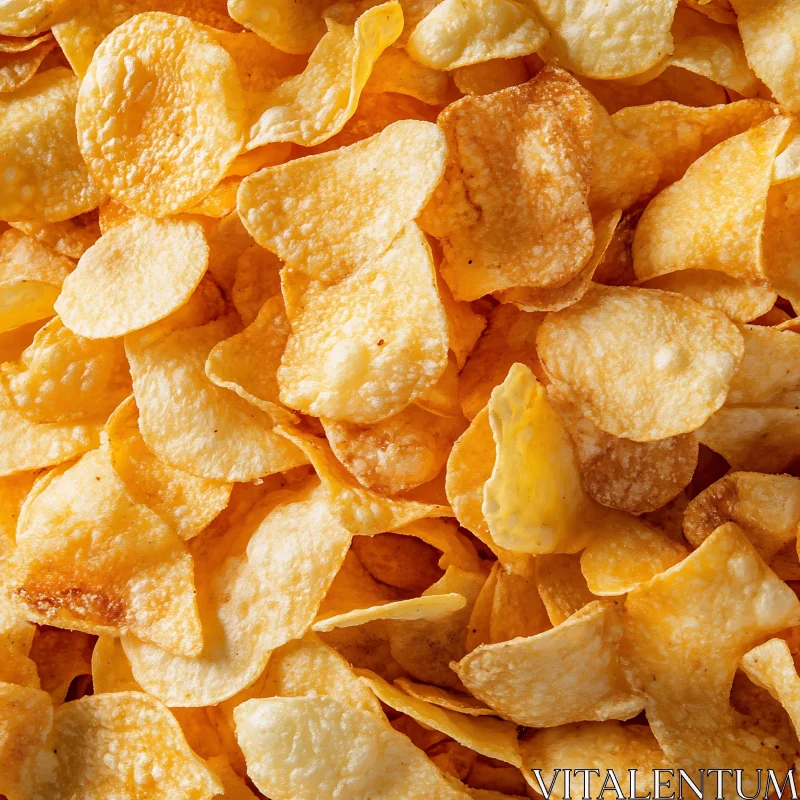 Golden and Crispy Potato Chips Pile AI Image