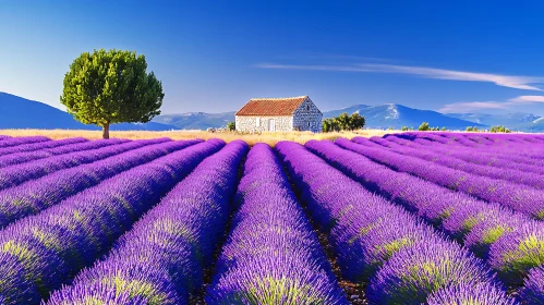 Scenic Lavender Field Landscape