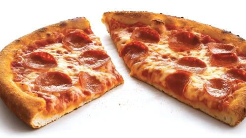 Sliced Pepperoni Pizza with Golden Brown Crust