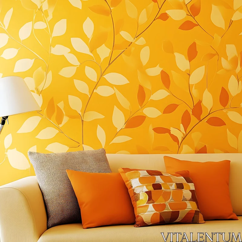 AI ART Cozy Orange Themed Interior Design