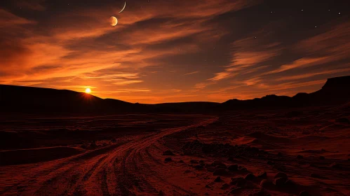 Mysterious Dirt Road in Desert | Alien World Style