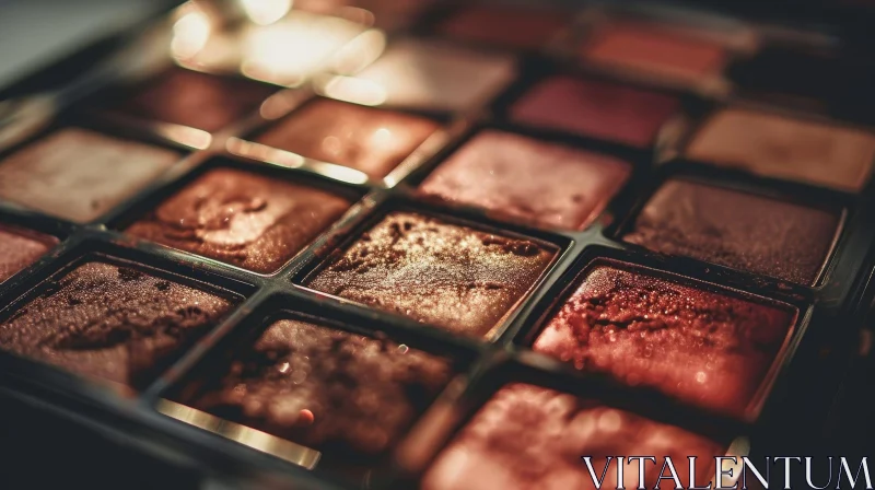 AI ART Shimmery Eyeshadow Palette | Brown, Orange, and Red Shades