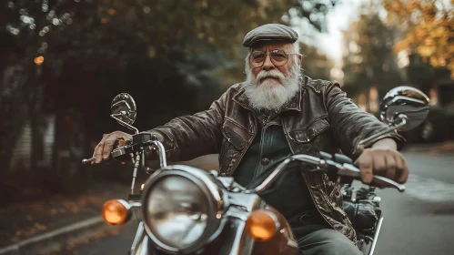 Aged Biker Portrait