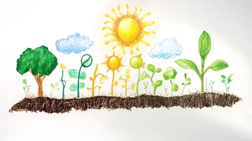 Colorful Sproutlings in the Sun Art