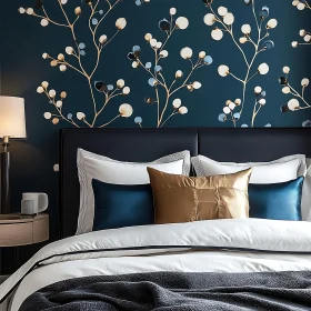 Modern Bedroom with Floral Wallpaper