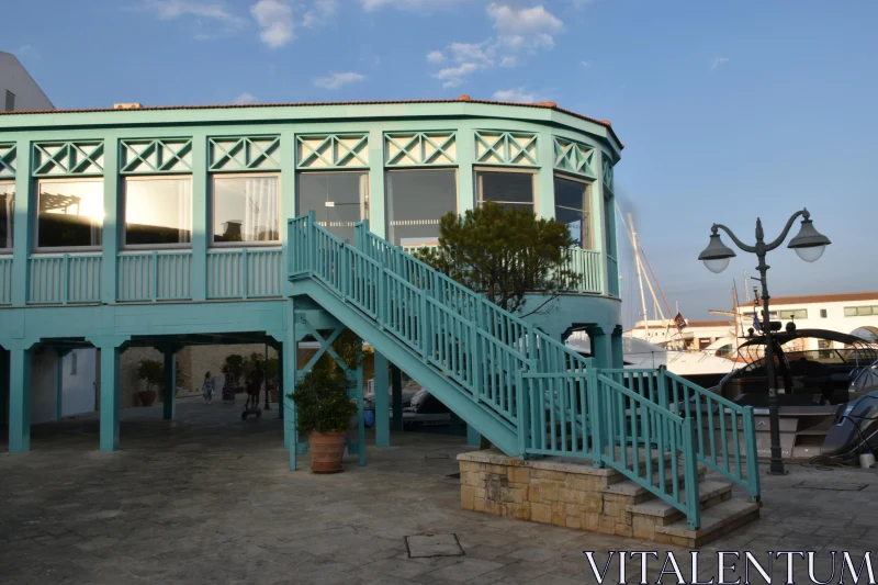 PHOTO Harbor Side Building with Turquoise Facade