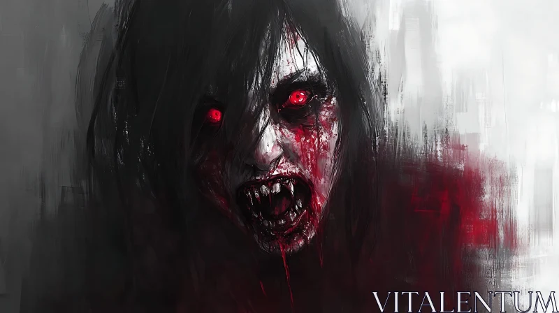 AI ART Crimson Gaze: A Vampire's Dark Portrait