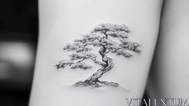 Elegant Tree Tattoo on Arm AI Image