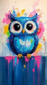 Vivid Owl Art with Bright Colors