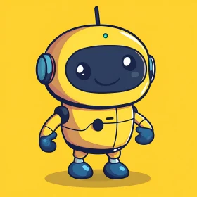 Friendly Yellow Robot Cartoon Image