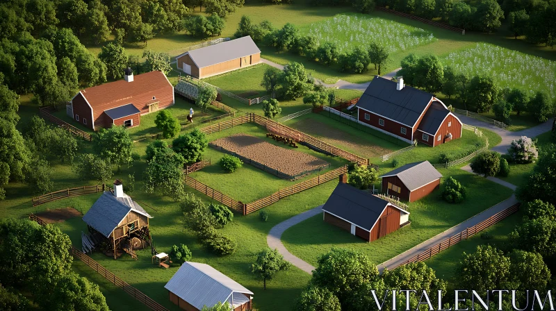 Rural Farm Landscape AI Image