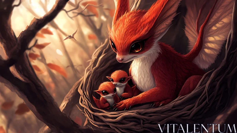 Fantasy Animal Family Art AI Image