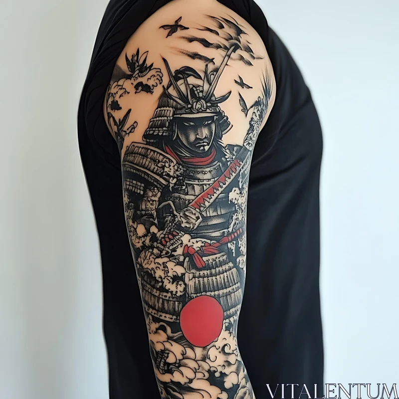 Traditional Samurai Tattoo on Arm AI Image