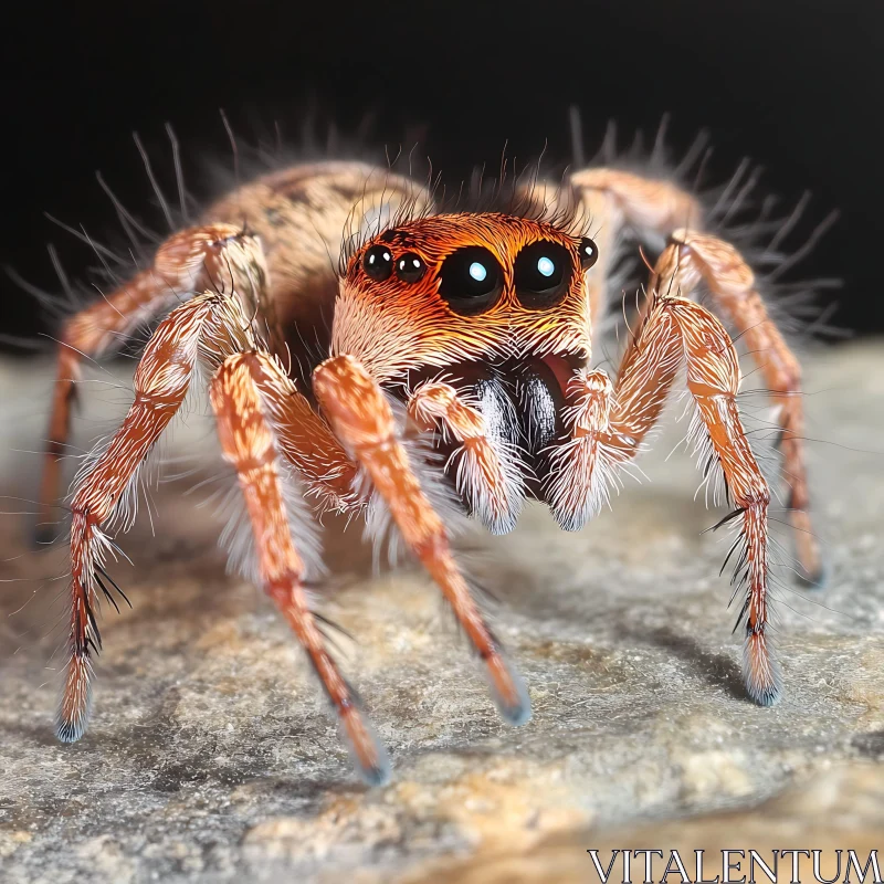 Macro Image of a Hairy Spider AI Image