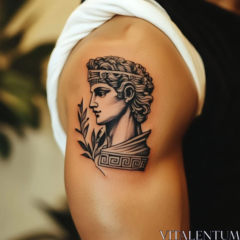 Intricate Greek Art Tattoo on Shoulder AI Image