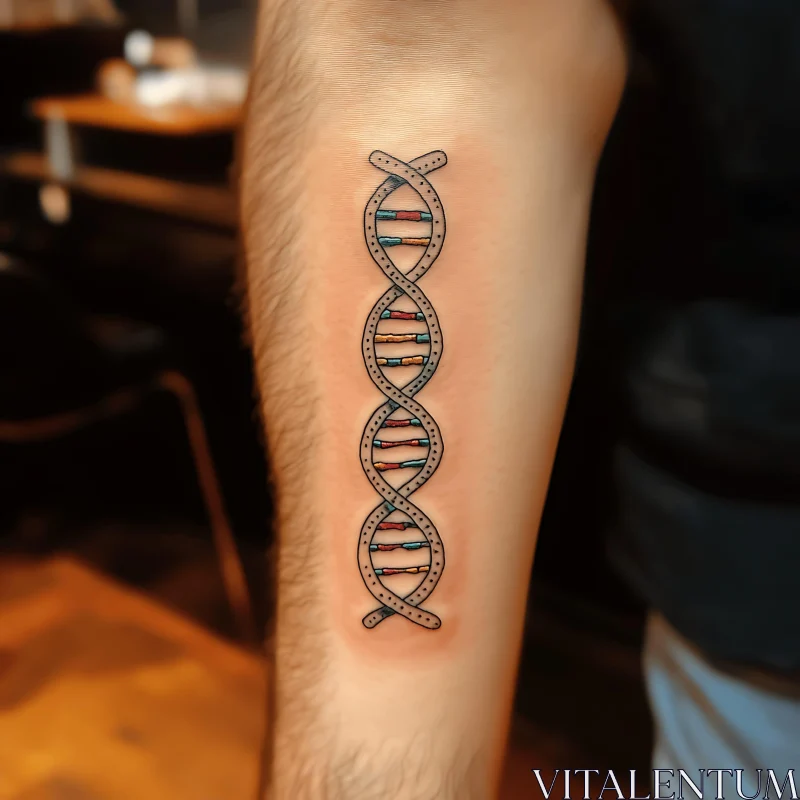 Scientific DNA Tattoo Design AI Image