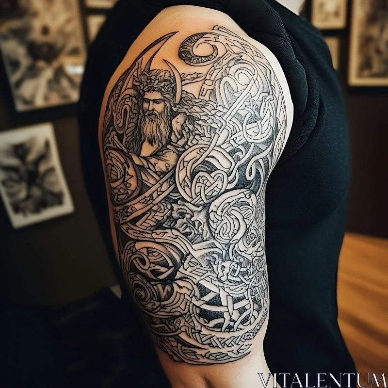 Celtic Art Tattoo with Detailed Design AI Image