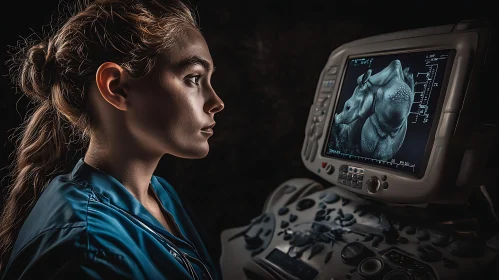 Woman Viewing Rhino Ultrasound