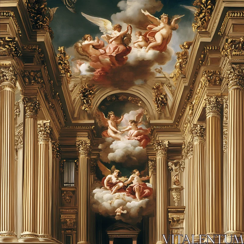 AI ART Gilded Angels in Architectural Grandeur