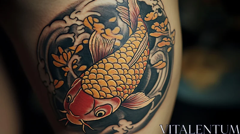 Colorful Japanese Koi Fish Tattoo AI Image