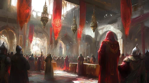 Figures in a Grand Hall