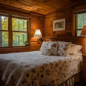 Rustic Bedroom Interior with Natural Light