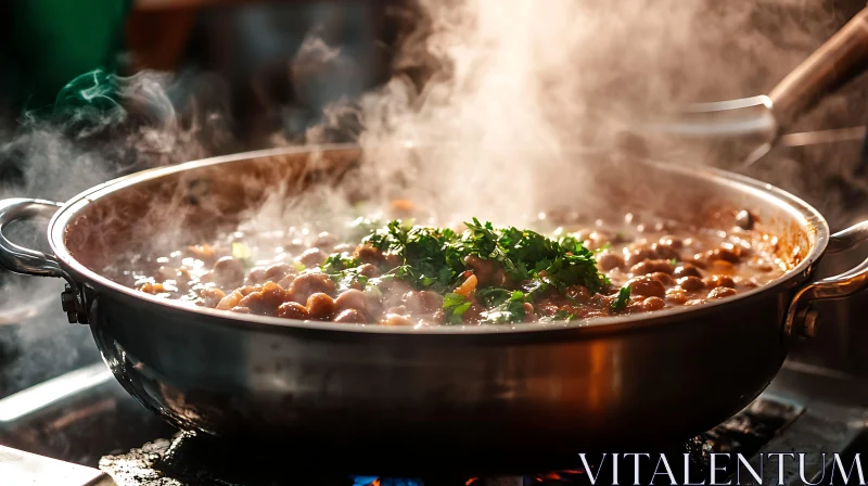 AI ART Hearty Steaming Chickpea Vegetable Stew