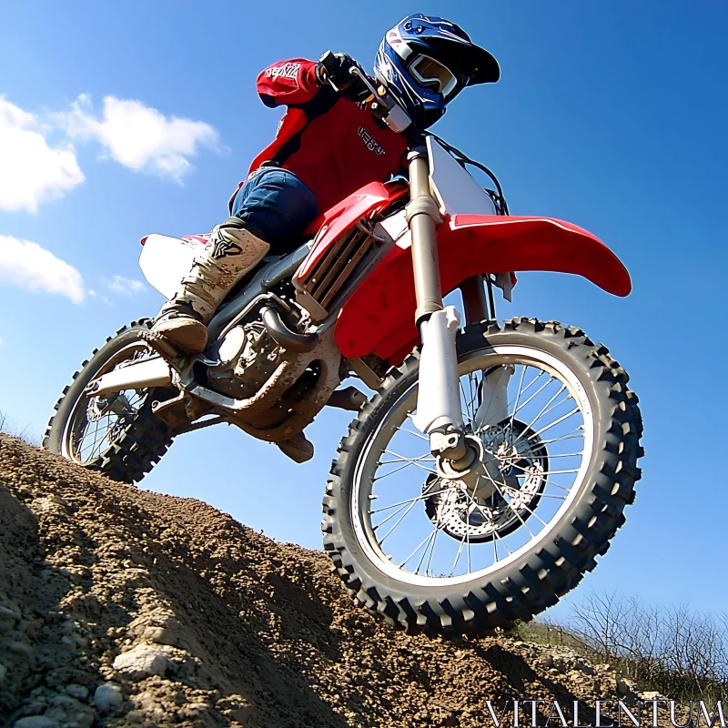 Motocross Rider Leaping Over Hill AI Image