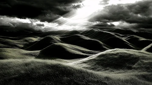 Mystic Hills Under a Stormy Sky