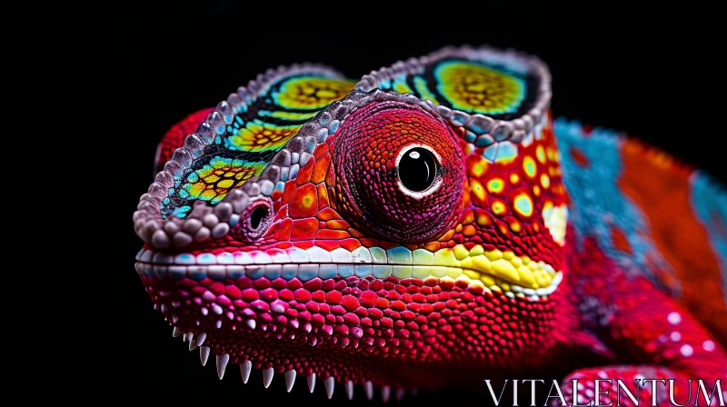 Colorful Chameleon Portrait: A Striking Image of Nature's Artistry AI Image