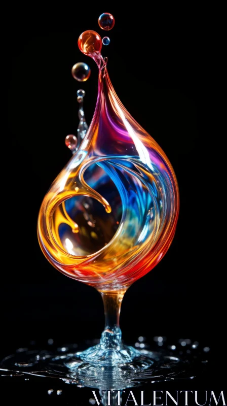 AI ART Colorful Water Drop in Abstract Style