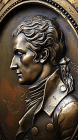 Detailed Bronze Portrait in Biedermeier Style