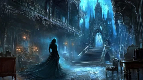 Mysterious Woman in Old Castle