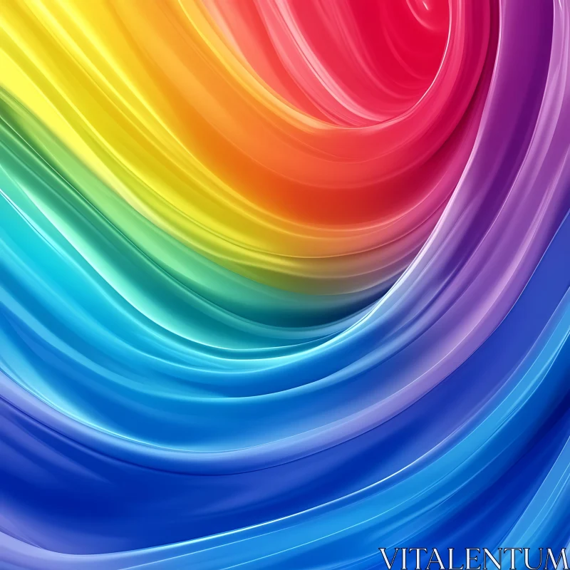 Fluid Gradient Waves of Color AI Image