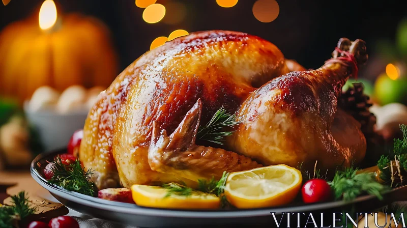 Garnished Thanksgiving Turkey Still Life AI Image