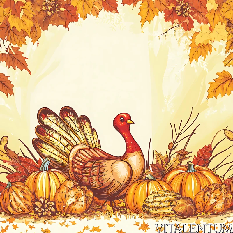 Autumn Harvest Thanksgiving Feast AI Image