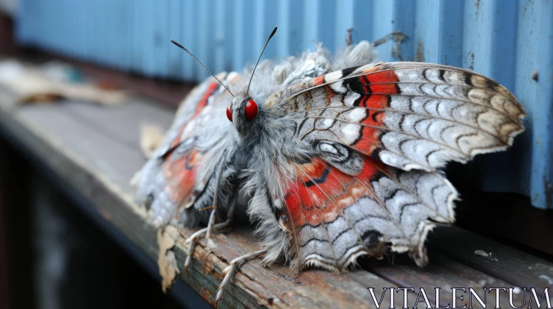 Red Butterfly: An Artistic Blend of Decay and Beauty AI Image