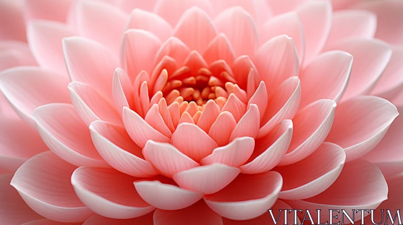 Tranquil Pink Flower Design: Zen-Influenced Floral Art AI Image