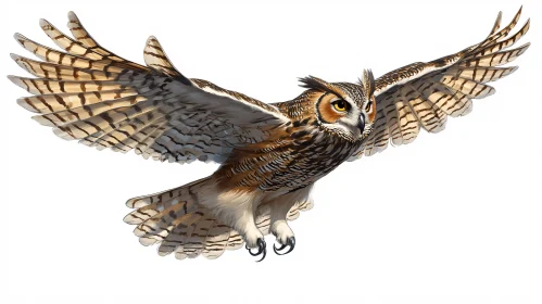 Owl Soaring with Graceful Wings