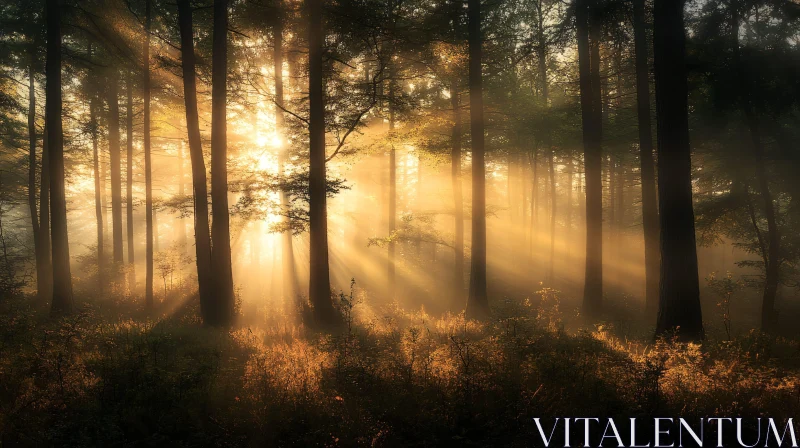 AI ART Ethereal Sunlight in Forest