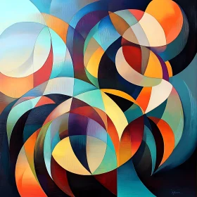 Colorful Interwoven Abstract Shapes