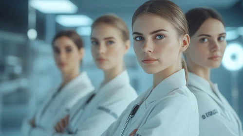 Four Women in White Coats